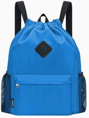 Drawstring Backpack Sports Gym Bag with Shoes Compartment